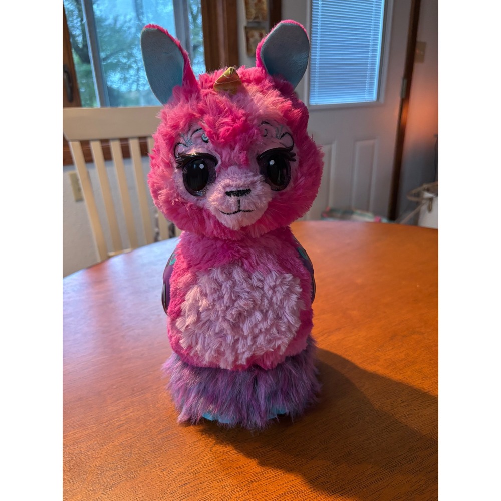Hatchimals Wow Llalacorn Interactive Pink Plush Toy with Re-hatchable Egg